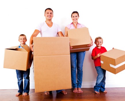 Boxes and furniture prepared for a local Lewisham house move