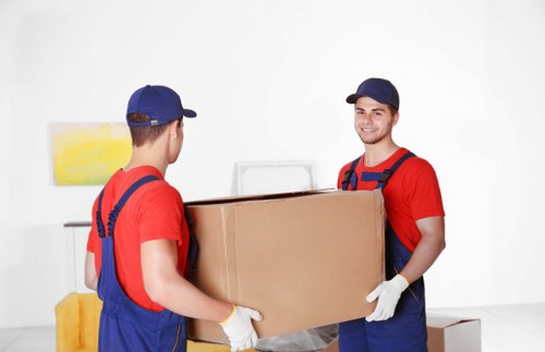 Commercial office move preparation in Lewisham with labelled furniture and files
