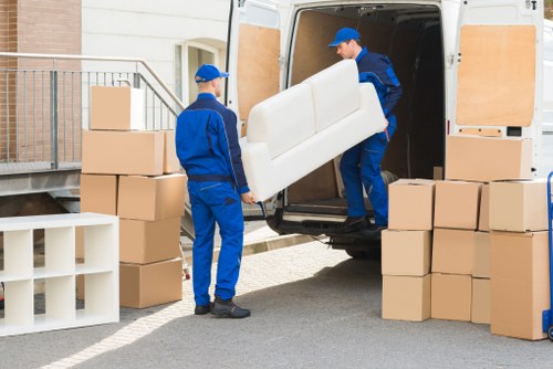 Sturdy packing boxes and moving supplies prepared for a Lewisham move