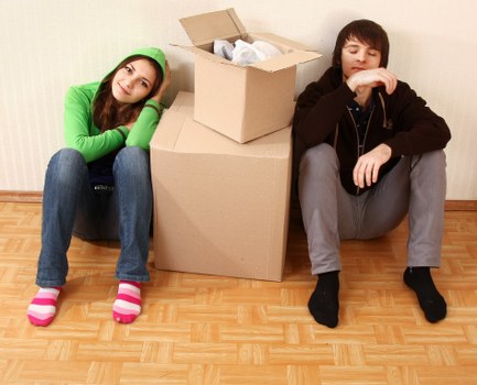 Careful packing of fragile student items during a Lewisham move