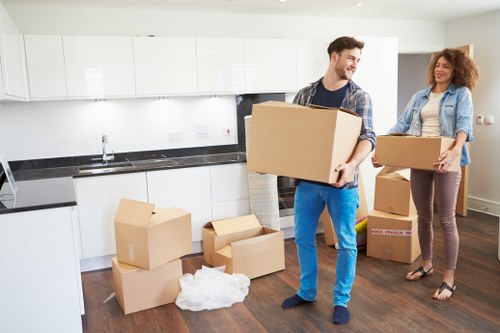 Furniture prepared for moving from a Lewisham flat