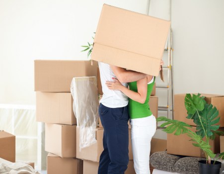 Packed moving boxes prepared for a Lewisham home move