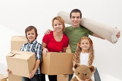 Boxes and household items prepared for a Lewisham home removal