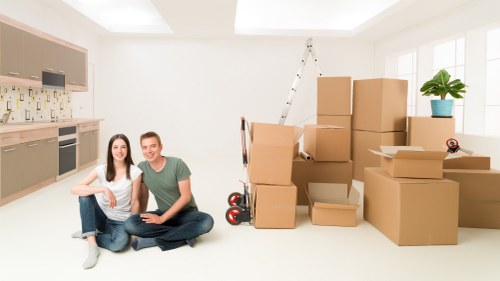 Office moving setup with labelled boxes for Lewisham removals
