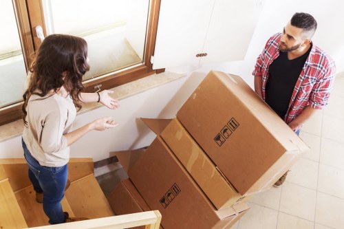 Professional mover carrying furniture for a Lewisham move