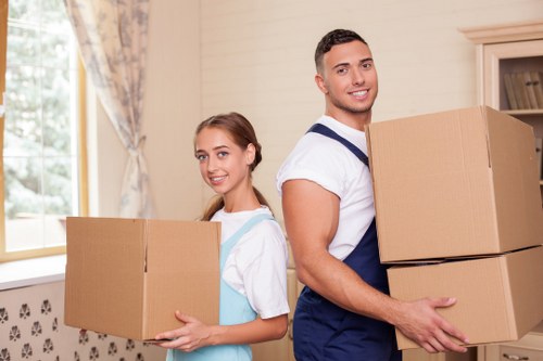 Packing boxes and preparing for house removals in Lewisham