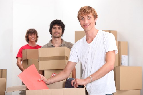 Packed moving boxes prepared for house removals in Lewisham